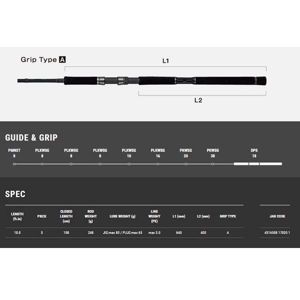 テイルウォーク ショアジグロッド ライズシューター SSD S100MH-P3