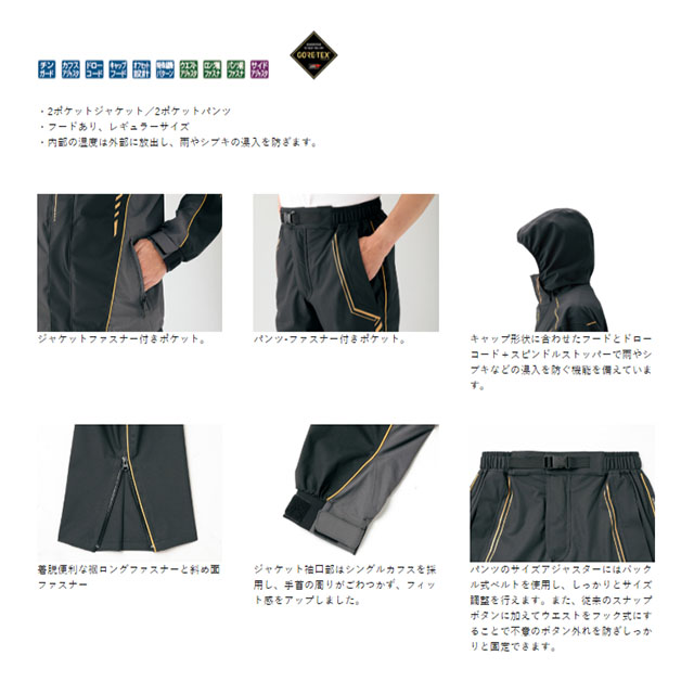 がまかつ GM3546 ゴアテックスレインスーツ（ライトタイプ