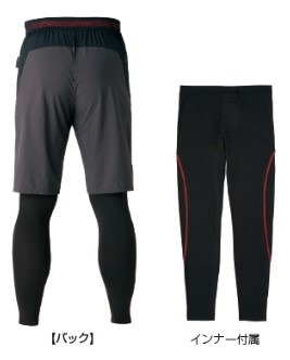 がまかつ GM3629 サマードライショートパンツ(インナー付キ) ブラック