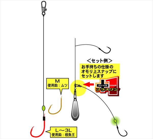がまかつ 仕掛け F-143 高級根魚プラスワン仕掛 M-3: 針・仕掛 海釣り