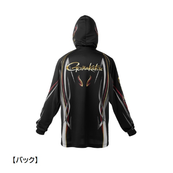 がまかつ GM3734 (5L／ブラック×シルバー) 2WAYプリントジップシャツ