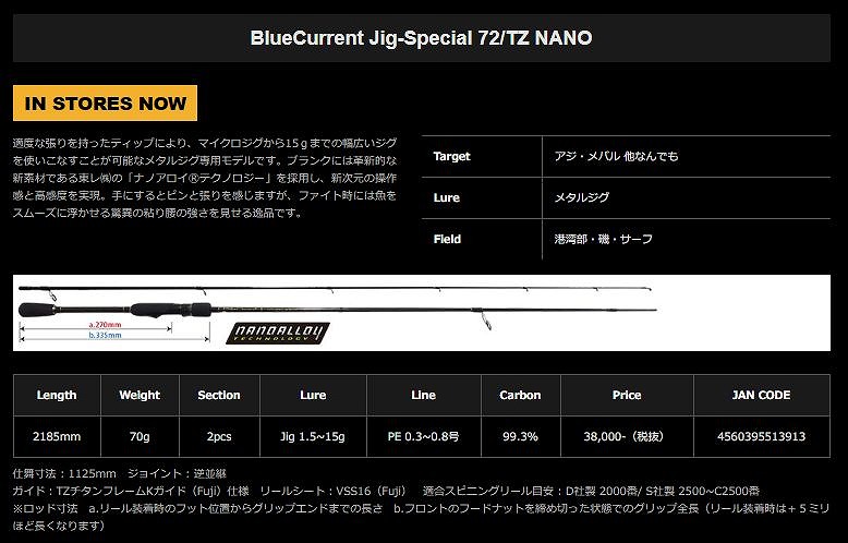 ヤマガブランクス ブルーカレント （BlueCurrent) JH-Special 72TZ
