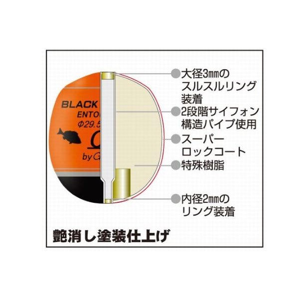 グレックス ウキ ブラックベリタス 遠投チヌ 00 オレンジ: ウキ・目印