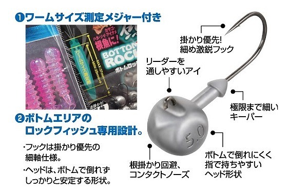 SPANKY3個目 オーナー・カルティバ ジグヘッド JH-73 ボトムロック タイプ3 5g