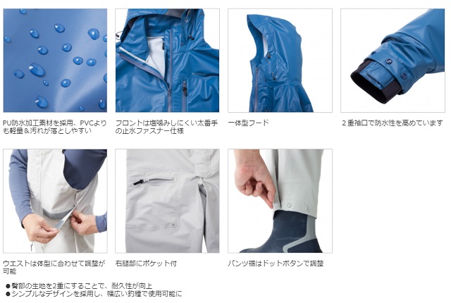 シマノ RA-034U マリンライトスーツ グレー【ウェア店舗受取でクーポン