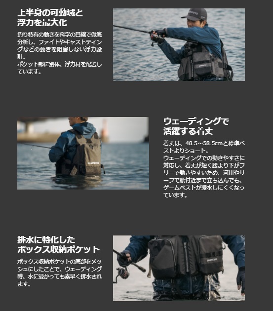 シマノ VF-024U ゲームベスト ブラック: ウェア・靴・ウェーダー｜釣具の通販ならキャスティングオンラインストア【公式】