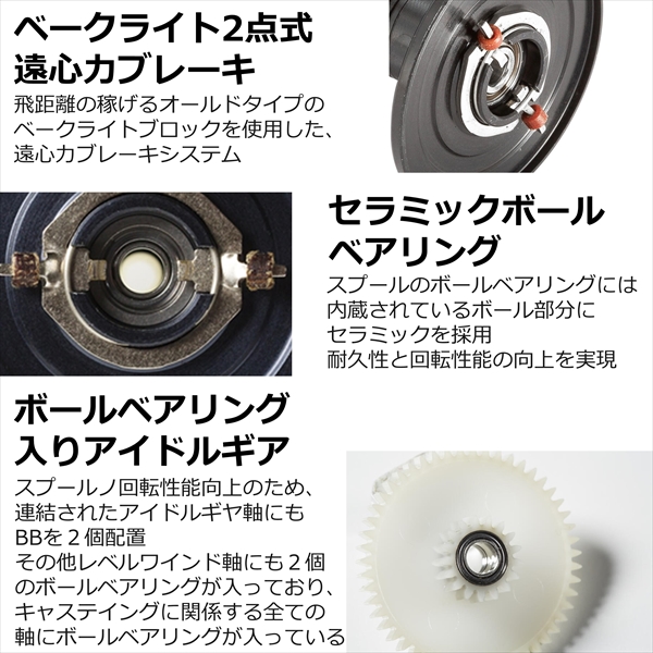 AbuGarcia アブガルシア ベイトリール AMB.4500 Striper Black