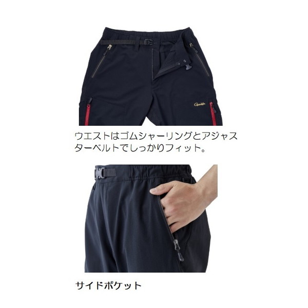 がまかつ ウェア GM3719 HDフィッシングパンツ(M ブラック／ブラック