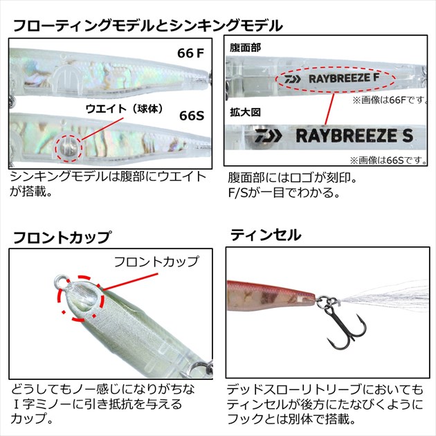ネコポス対象品】ダイワ バスルアー レイブリーズ53F シラウオ(53F