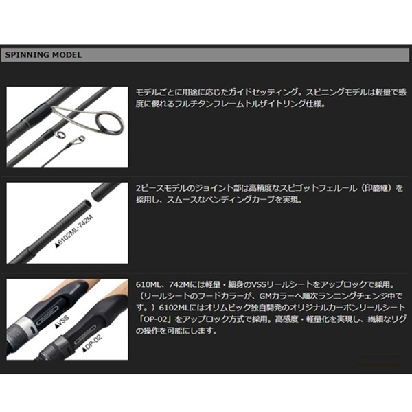 オリムピック バスロッド ビゴーレ GVIGS-6102ML: 竿｜釣具の通販なら