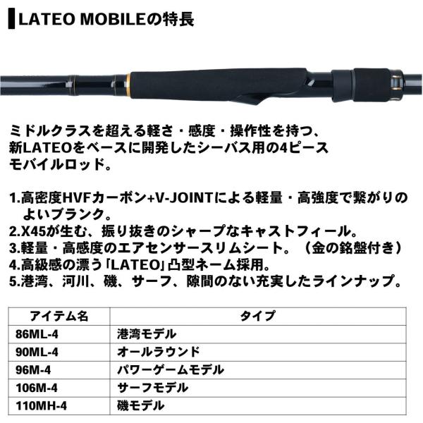 ダイワ ラテオ MB 106M-4 2020年モデル スピニング4ピース): 竿| 釣具