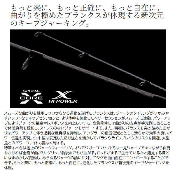 シマノ オフショアロッド 25オシアジガーコンセプトS S62-3(スピニング