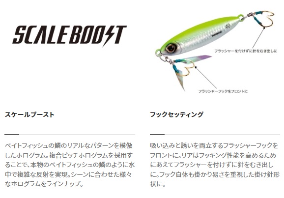 シマノ メタルジグ JU-S40S オシア スティンガーバタフライ フラット