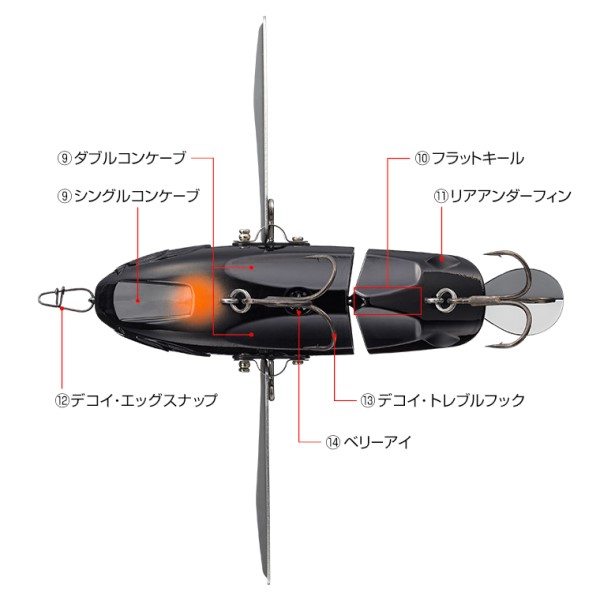 エバーグリーン　オッタークローラー　マットブラックボーン エバーグリーン バスルアー オッタークローラー #654 マットブラック