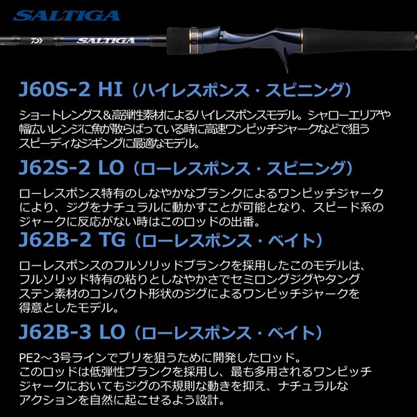 ダイワ ソルティガ R J62B-2 TG 2021モデル (ベイト1ピース)【大型商品