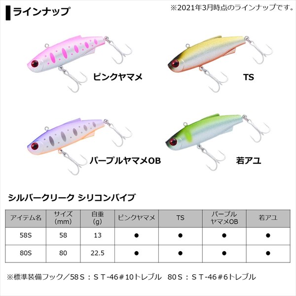 ネコポス対象品】ダイワ シルバークリーク シリコンバイブ 80S ピンク