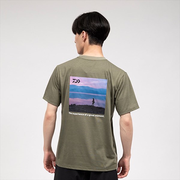 ダイワ ウェア DE-6923 フォトプリントTシャツ レイク ブラック(XL