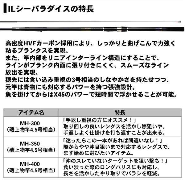 ダイワ 20 インターライン シーパラダイス MH-350・R(振出)【即日発送