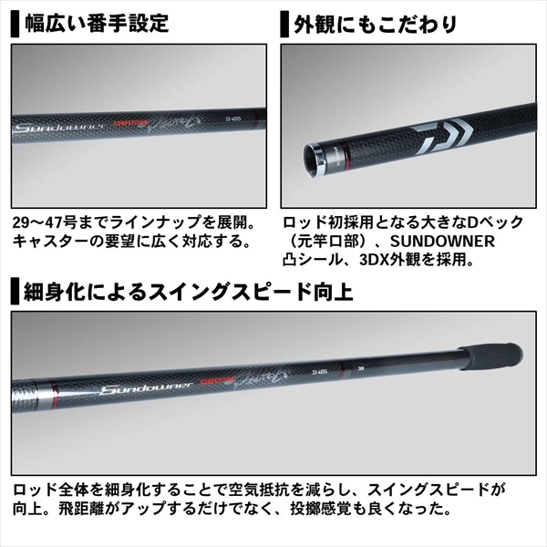 ダイワ(DAIWA) (ガイド無し)並継投げ竿 サンダウナー CP PG・R 33-405S・R 釣り竿 価格比較