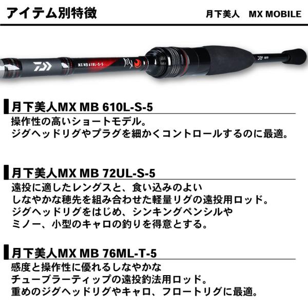 ﾀﾞｲﾜ 月下美人MX ﾓﾊﾞｲﾙ 76ML-T-5【大型商品】: 竿｜の通販なら釣具の ...