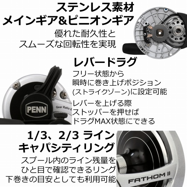 PENN ペン ベイトリール ファゾム II 2speed FTHII10XNLD2【即日発送】: リール｜釣具の通販ならキャスティング オンラインストア【公式】