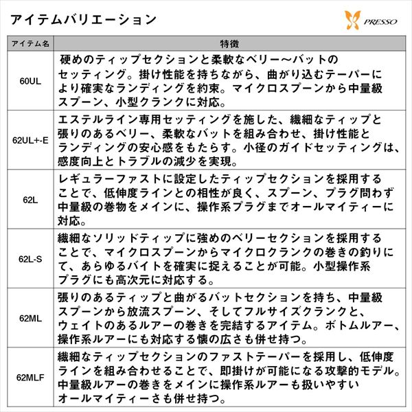 PRESSOプレッソ　62UR 値下げしました。 Amazon.co.jp: ダイワ(DAIWA) トラウトロッド PRESSO(プレッソ