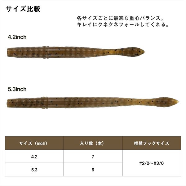 ネコポス対象品】ダイワ ワーム スティーズ ネコファット5.3 サマー