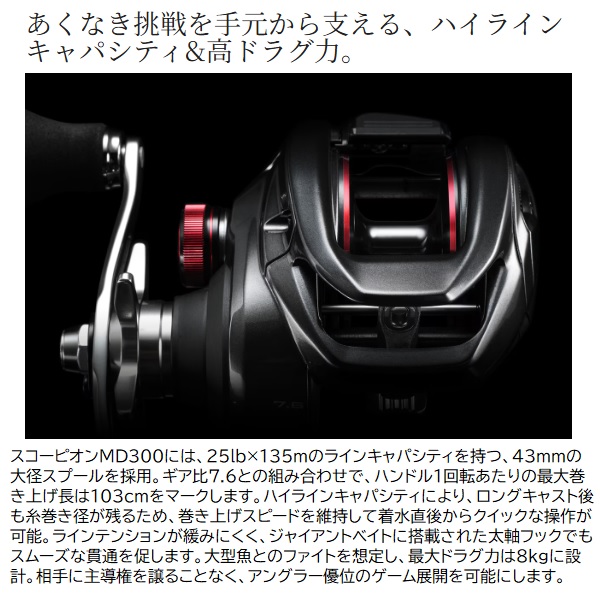 シマノ ベイトリール 24スコーピオン MD300XG(右): リール｜釣具