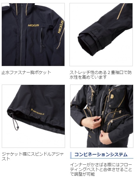 シマノ RA-125U ネクサス DSレインスーツ ブラック(3XL ブラック