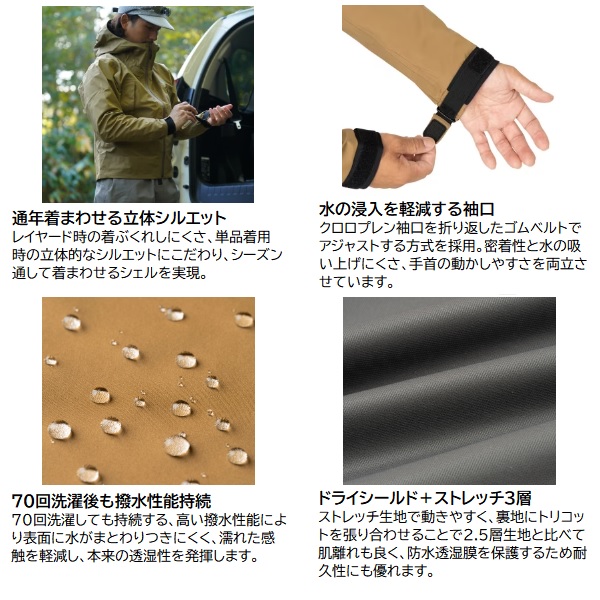 シマノ RA-025W ショートレイン ジャケット 01(L ベージュ): ウェア