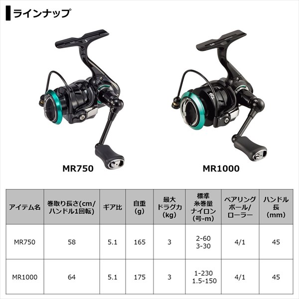 ダイワ スピニングリール MR1000 2021年モデル: リール| 釣具の ...