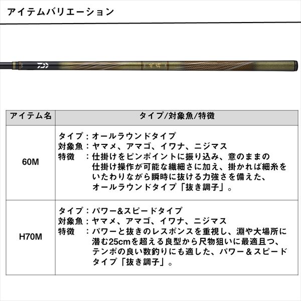 予約品】 ダイワ 渓流竿 流覇 60M 【1月下旬頃発売予定 ※他商品同時注文不可】(60M): 竿 ｜釣具の通販ならキャスティングオンラインストア【公式】