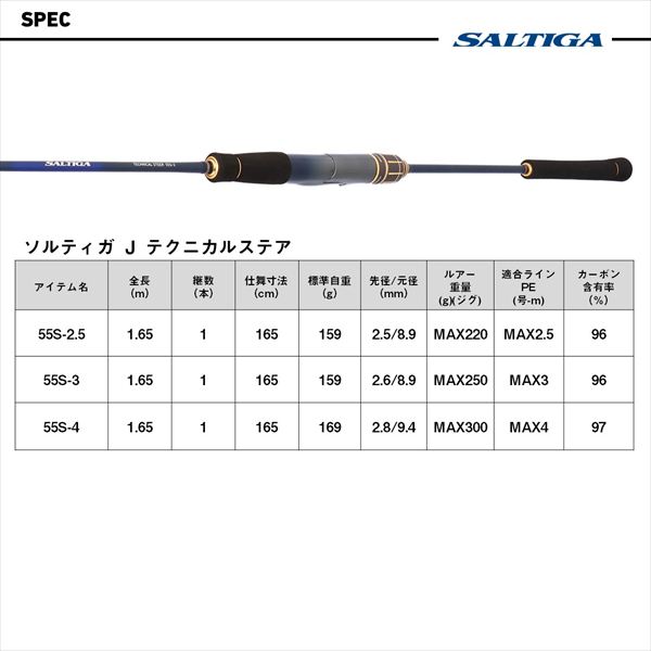 ダイワ オフショアロッド ソルティガ J TECHNICAL STEER 55S-2.5