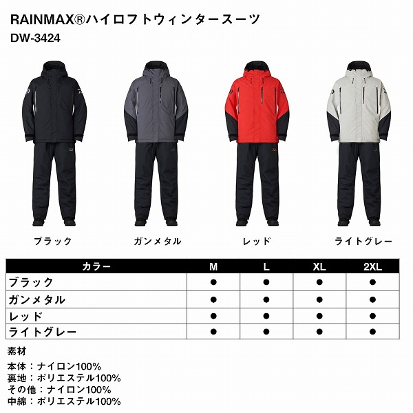 訳あり】ダイワ 防寒服アウター DW-3424 レインマックス(RAINMAX