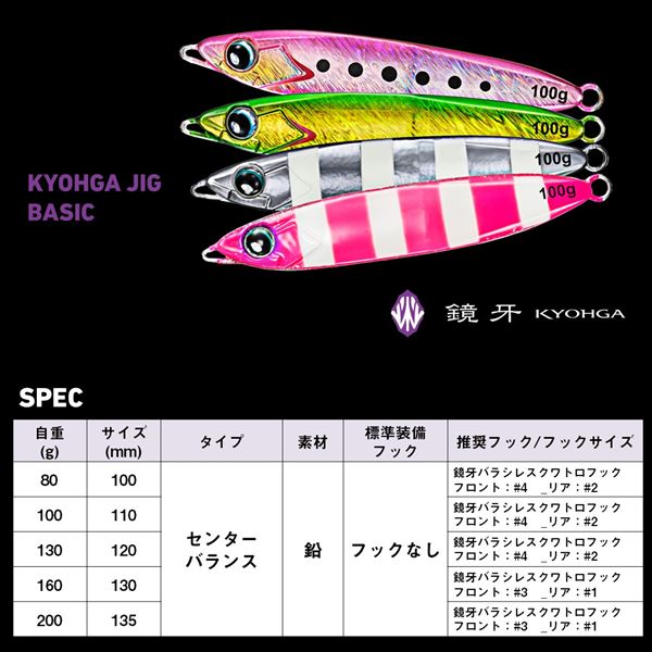 ダイワ メタルジグ 鏡牙ジグ ベーシック 130g フラッシュピンクゼブラ