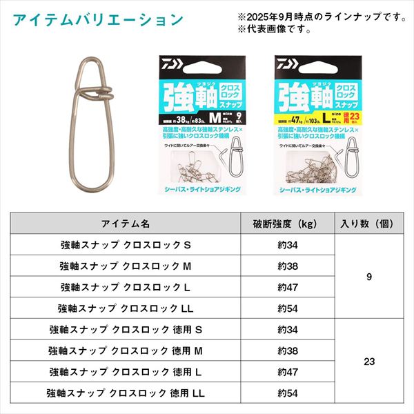 ダイワ スナップ・リング 強軸スナップ クロスロック 徳用 S(S