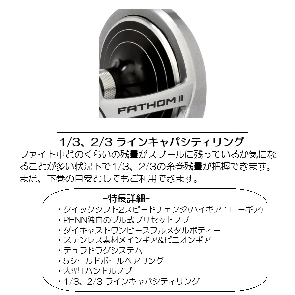 ペンリ－ルジャパン ベイトリール ファゾム2 2スピード 60NLD2 ナロー