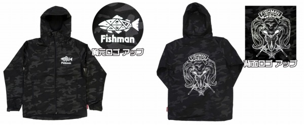 ん*る様 Fishman シェルジャケット ブラックカモ ツララ 一誠 デプス Fishman（フィッシュマン） シェルジャケット AP-00238