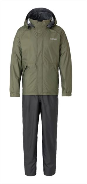 シマノ レインウェア RA-027Q DS ベーシックスーツ(M カーキ ※カラーで