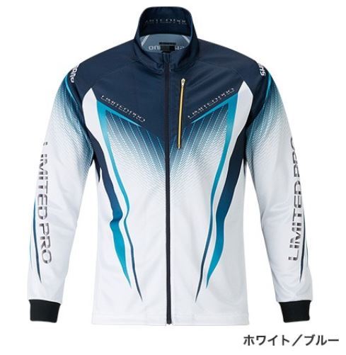 シマノ フルジップシャツ リミテッドプロ ホワイト/ブルー 2XL
