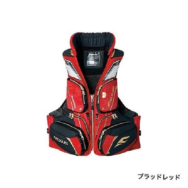 シマノVF-111Sフローティングベスト リミテッドプロ ブラッドレッド M シマノ VF-111S ネクサス フローティングベスト