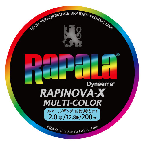 ラパラ ラピノヴァX マルチカラーPE 200m 2.0号/32.8lb 5色マルチカラー