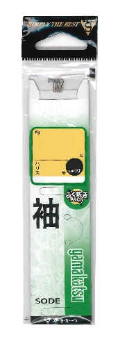 【ネコポス対象品】がまかつ　糸付　袖　茶　１号－ハリス０．４