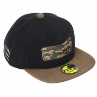 オレンジブルー FLAT CAP BOXカモ フリー ブラック×カーキ