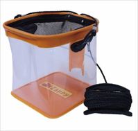 Zappy バケツ メッシュ角クリアーバケツ オレンジ