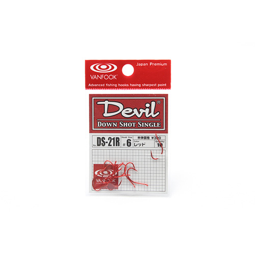 【ネコポス対象品】ヴァンフック DS-21R ダウンショット レッド #6