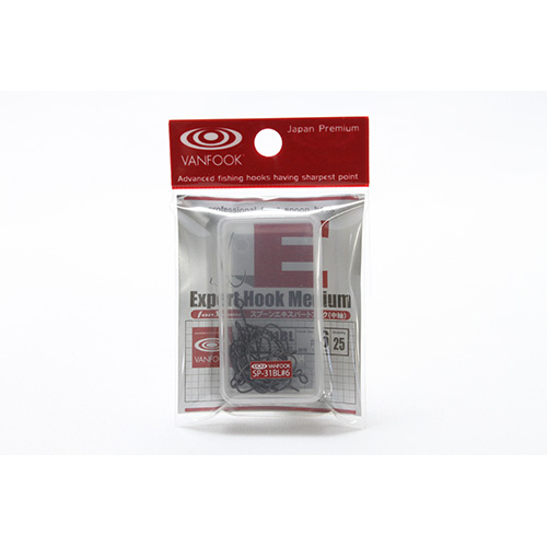 【ネコポス対象品】ヴァンフック SP31BLエキスパートフック中軸BK#6 25本