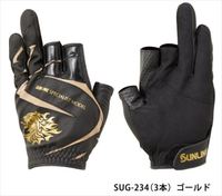 サンライン グローブ(3本)SUG-234 ゴールド Mサイズ