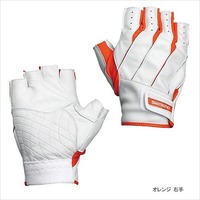 シマノ GL-049K シマノ レザノウ゛ァ へらグローブ(5本指出し) オレンジ L (R)